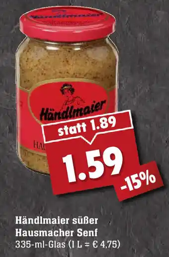 Edeka Händlmaier Süßer Hausmacher Senf 335ml Angebot