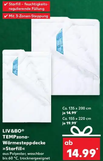Kaufland LIV&BO TEMPzona Wärmesteppdecke Starfill Angebot