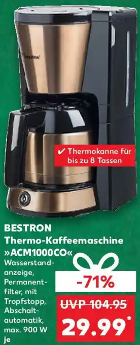 Kaufland BESTRON Thermo-Kaffeemaschine ACM1000CO Angebot