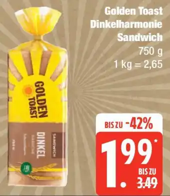 Edeka Golden Toast Dinkelharmonie Sandwich Angebot