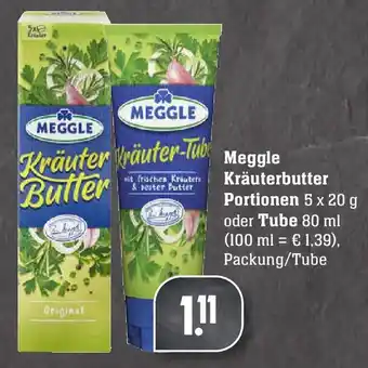 Edeka Meggle Kräuterbutter Portionen 5x20g oder Tube 80ml Angebot