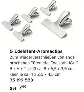 Tchibo 5 edelstahl-aromaclips Angebot