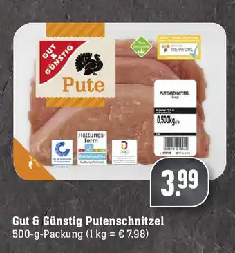 Edeka Gut & Günstig Putenschnitzel 500g Angebot