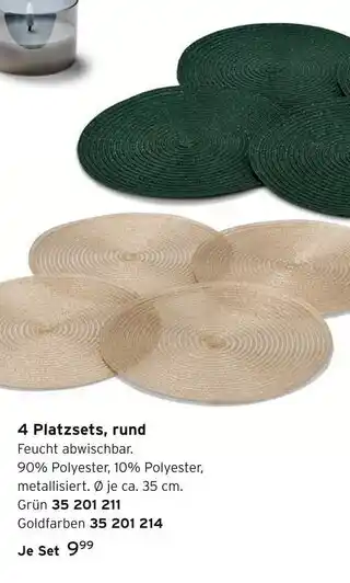Tchibo 4 platzsets, rund Angebot
