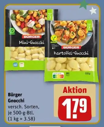 REWE Bürger mini-gnocchi oder kartoffel-gnocchi Angebot