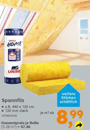 Globus Baumarkt Spannfilz Angebot