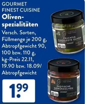 Aldi Süd GOURMET FINEST CUISINE Olivenspezialitäten Angebot