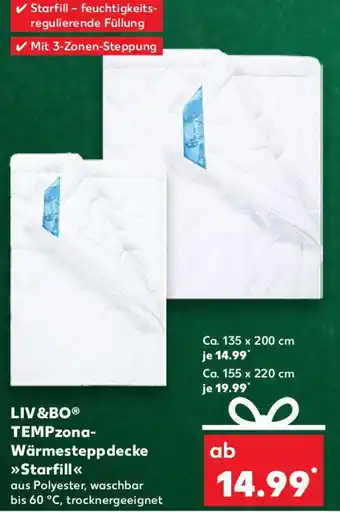 Kaufland LIV&BO TEMPzona- Wärmesteppdecke Starfill Angebot