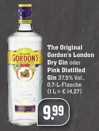 Edeka The Original Gordon's London Dry Gin oder Pink Distilled Gin 0,7L Angebot