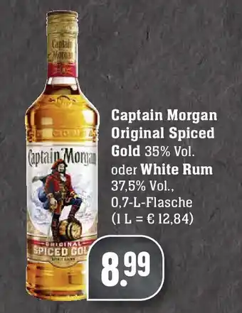 Edeka Captain Morgan Original Spiced Gold oder White Rum 0,7L Angebot