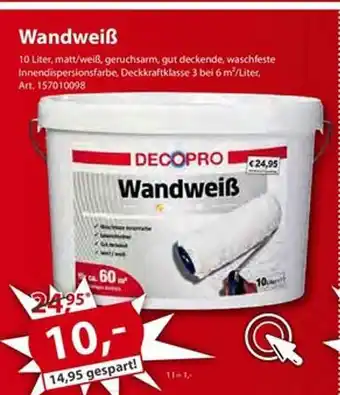 Sonderpreis Baumarkt Wandweiß Decopro Angebot