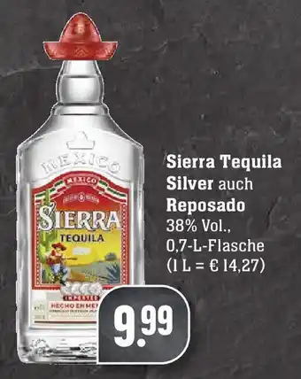 Edeka Sierra Tequila Silver auch Reposado 0,7L Angebot