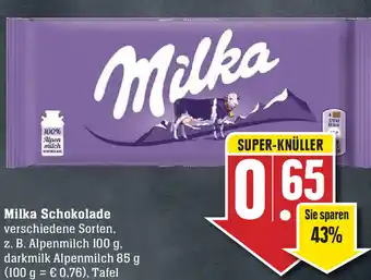 Edeka Milka Schokolade 85g Angebot