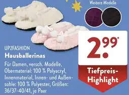 Aldi Süd UP2FASHION Hausballerinas Angebot