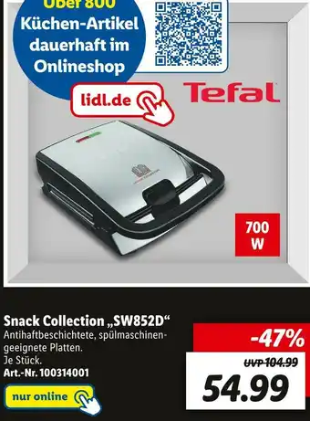 Lidl Tefal snack collection „sw852d“ Angebot