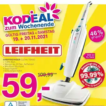 KODi Leifheit dampfreiniger clean tenso Angebot