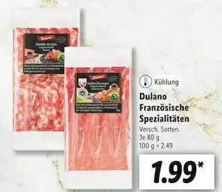 Lidl Dulano französische spezialitäten Angebot