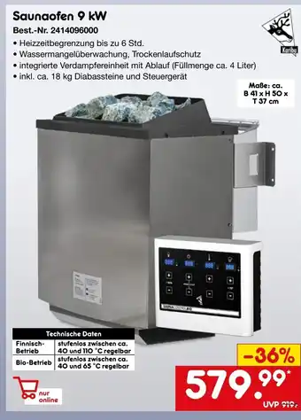 Netto Marken-Discount Karibu Saunaofen 9 kW Angebot
