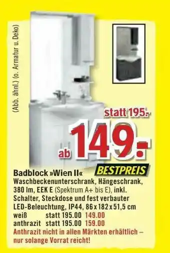 B1 Discount Baumarkt Badblock „wien II“ Angebot