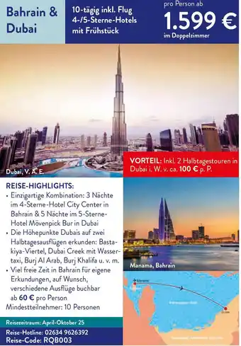 ALDI Nord Reisen Bahrain & Dubai Angebot