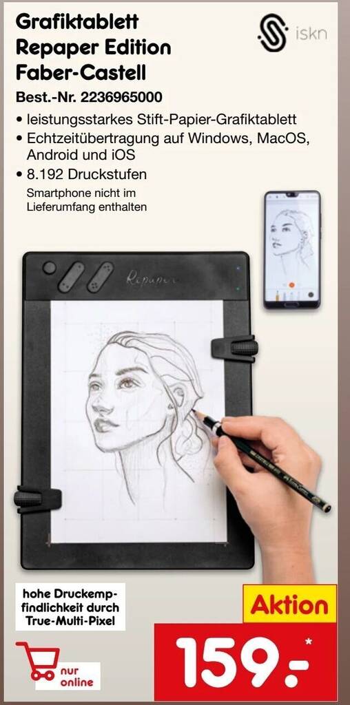 Iskn Grafiktablett Repaper Edition Faber-Castell Angebot bei Netto ...