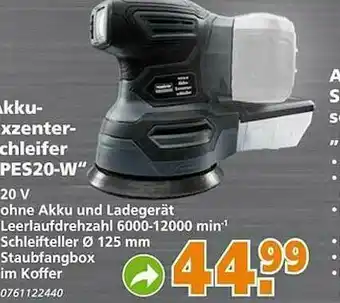 Globus Baumarkt Akku-exzenterschleifer Pes20-w Angebot