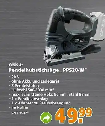 Globus Baumarkt Akku-pendelhubstichsäge Pps20-w Angebot