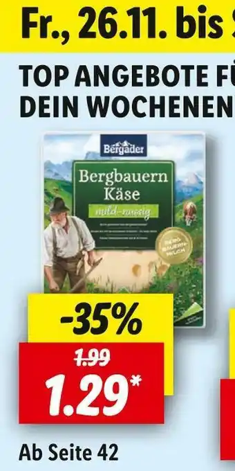 Lidl Bergader käse Angebot