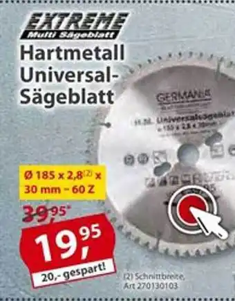 Sonderpreis Baumarkt Germania Hartmetall Universal-sägeblatt Angebot