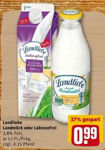 REWE Landliebe landmilch oder laktosefrei Angebot