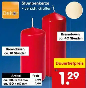 Netto Marken-Discount Dekor Stumpenkerze Angebot