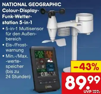 Netto Marken-Discount NATIONAL GEOGRAPHIC Colour-Display Funk-Wetterstation 5-in-1 Angebot