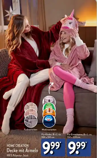 Aldi Nord HOME CREATION Decke mit Armeln Angebot