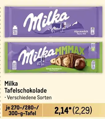 METRO Milka Tafelschokolade Angebot