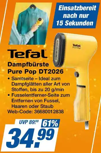 Expert Tefal Dampfbürste Pure Pop DT2026 Angebot