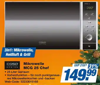 Expert Caso Design Mikrowelle MCG 25 Chef Angebot