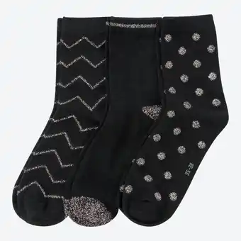 NKD Damen-Socken mit Glitzermuster, 3er-Pack Angebot