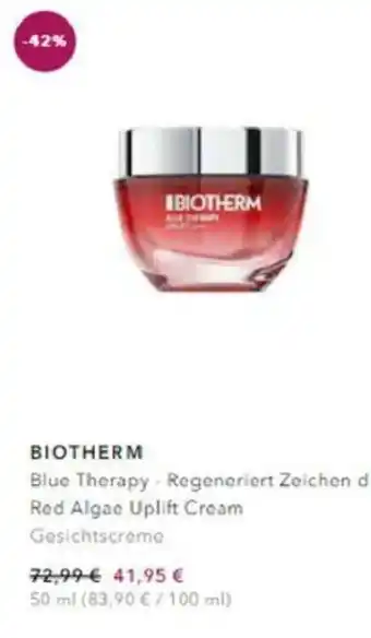 Douglas Biotherm Blue Therapy Regeneriert Zeichen Red Algae Uplift Cream Gesichtscreme 50ml Angebot