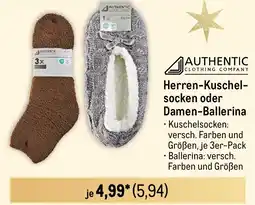 METRO AUTHENTIC CLOTHING COMPANY Herren-Kuschel- socken oder Damen-Ballerina Angebot