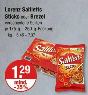 V Markt Lorenz saltletts sticks oder brezel Angebot