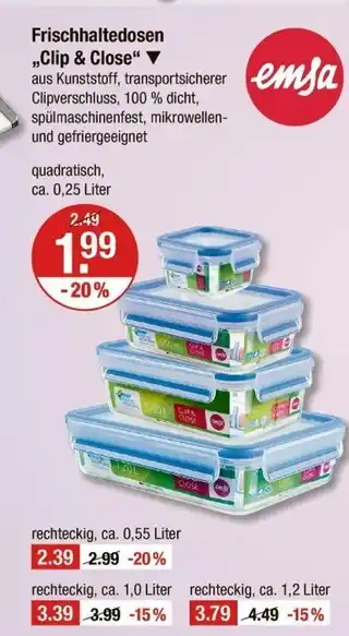 V Markt Emsa frischhaltedosen clip & close Angebot