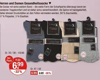 V Markt Premium x herren und damen gesundheitssocke Angebot