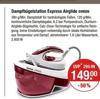 V Markt Tefal dampfbügelstation express airglide Angebot