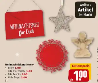 REWE PETZ Weihnachtdekorationen Angebot