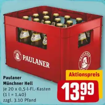 REWE PETZ Paulaner Münchner Hell 20x0,5L Angebot