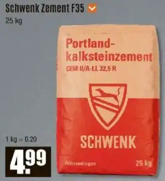 V Baumarkt Schwenk Zement F35 Angebot