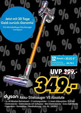 MEDIMAX Dyson Akku Stielsauger V8 Absolute Angebot