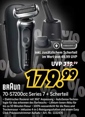 MEDIMAX Braun 70-S7200cc Series 7+Scherteil Angebot