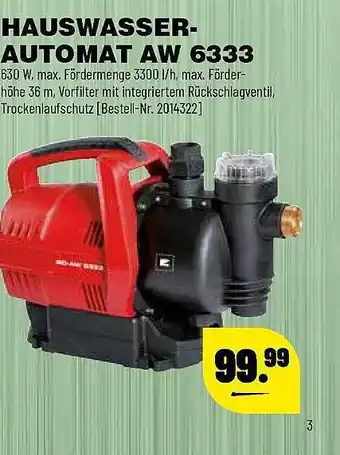 Leitermann Baumarkt Hauswasser-Automat Aw6333 Angebot