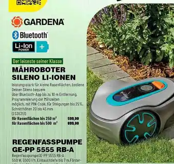 Leitermann Baumarkt Gardena Mähroboter Sileno Li-ionen Angebot